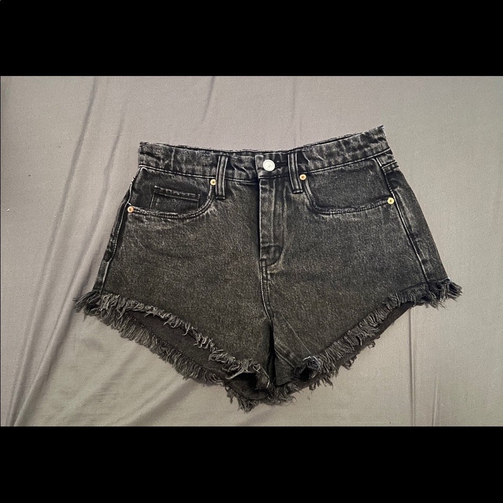 Black jean shorts